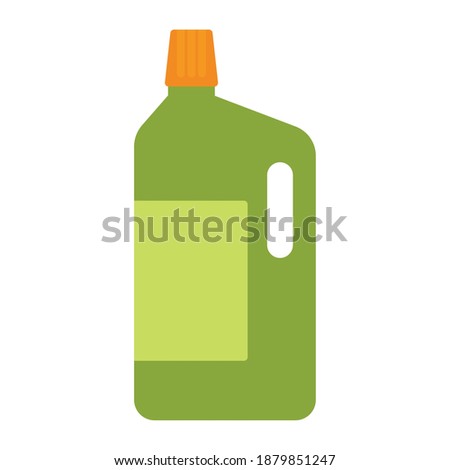 Isolated green bottle cleaning products wash icon- Vector