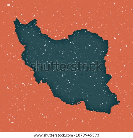 Iran vintage map. Grunge map of the country with distressed texture. Iran poster. Vector illustration.