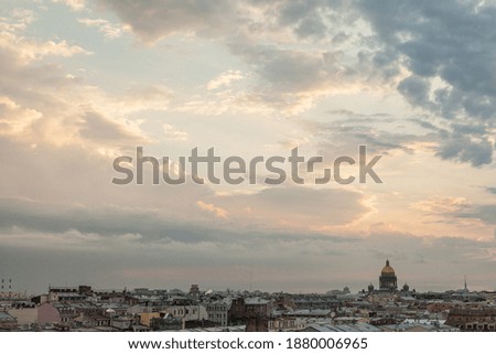 Sunset cloudscape Saint petersburg roof