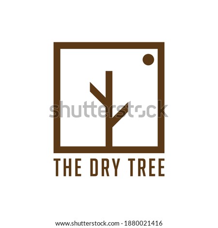 the dry tree in square logo vector
