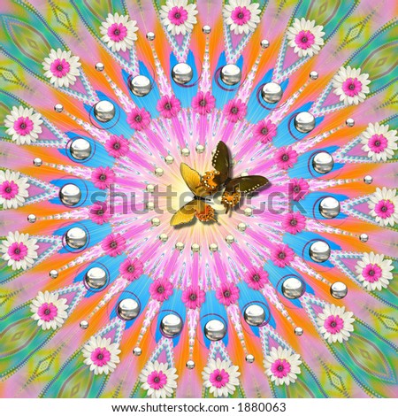 digitally created peace mandala in the tradition of flower power