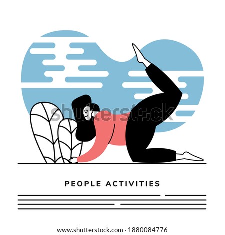 woman practicing exercise activity character icon vector illustration design