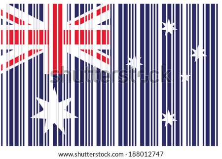 The Flag of Australia in a Barcode Format