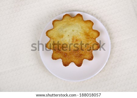 isolated cake on white plate