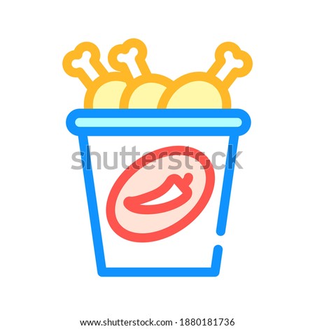 spicy chicken color icon vector. spicy chicken sign. isolated symbol illustration