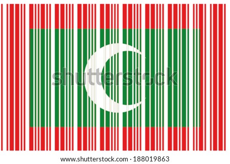 The Flag of Maldives in a Barcode Format