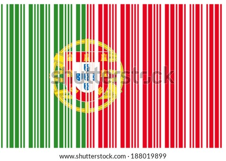 The Flag of Portugal in a Barcode Format