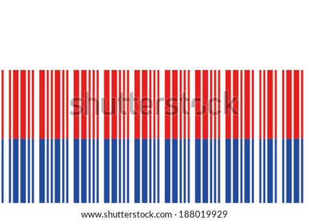 The Flag of Serbia in a Barcode Format