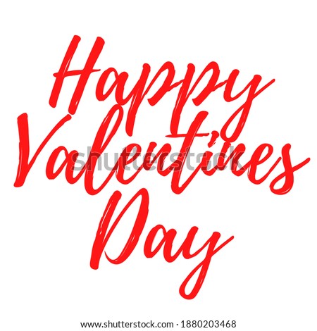 Red Valentines day typography of happy valentines day text in White background. Vector illustration. Wallpaper, flyers, invitation, posters, brochure, banners.