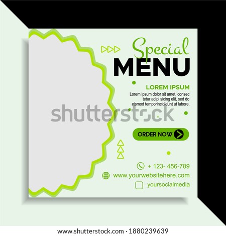 square banne or social media post template themed food