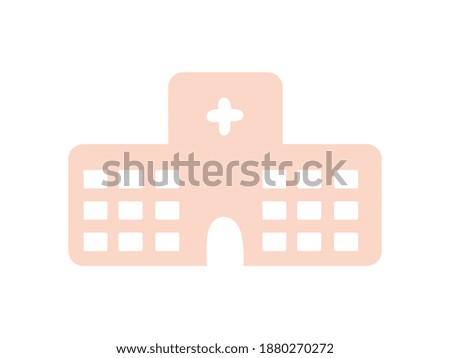 Vector illustration of pink color hospital