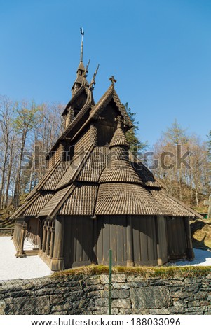 A picture of the fana stavechurch