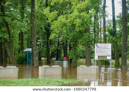 The rising flood waters from a hurricane