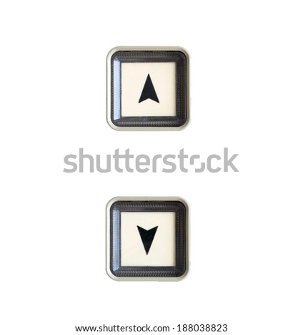 Elevator Button up and down direction on white background