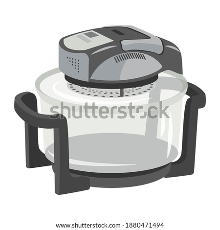 Household appliances for the kitchen. Convection oven, air grill, deep fryer. The management of the household. Vector illustration. 