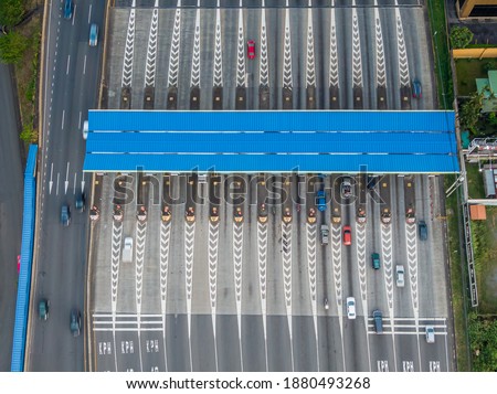 Beautiful Aerial View of the 27 highway   and toll in Escazu Costa Rica 