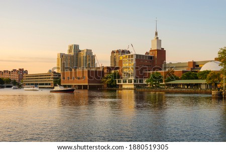Golden Sunset at the Marina of the Charles River in Boston