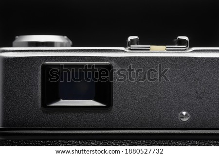 Viewfinder and hot shoe of old rangefinder camera