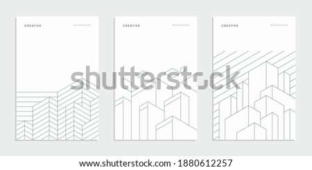 Abstract geometric company brochure. Architectural construction. Corporate identity flyer. Vector set business presentation. Royalty-Free Stock Photo #1880612257