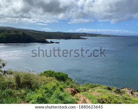 Cliff side view of the ocean