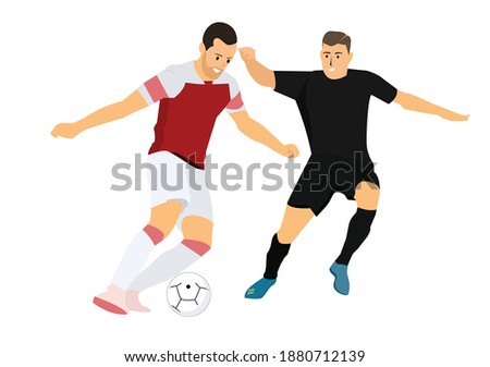 Football player vector flat illustration