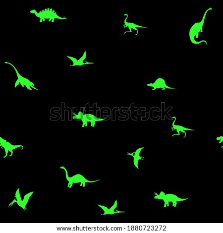 dinosaur silhouettes, seamless pattern, vector illustration