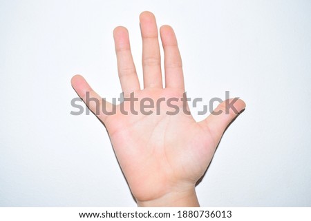 Human hand showing gestures showing fingers 