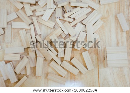Toy constuction on the wooden