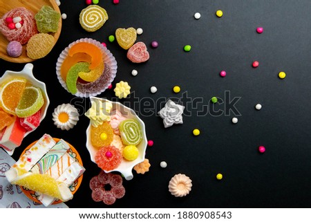 Background with the image of sweets, sweets