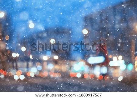 rain city lights weather concept background