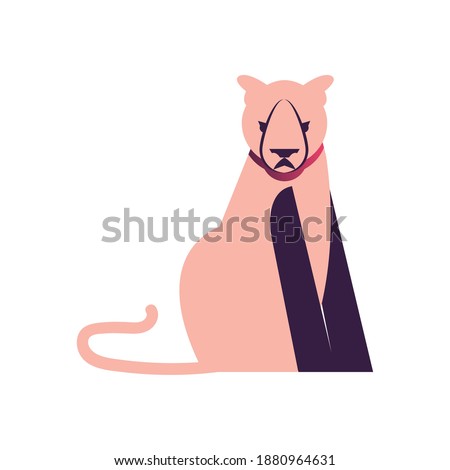 lioness abstract style icon design, Animal zoo and life theme Vector illustration