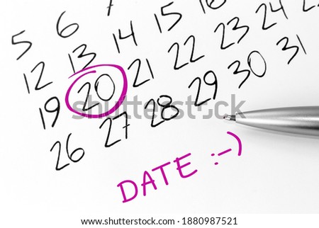 date meeting circled on calendar