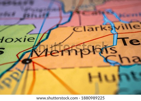 Memphis on the map of USA