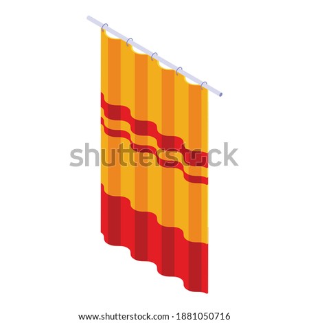 House shower curtain icon. Isometric of house shower curtain vector icon for web design isolated on white background