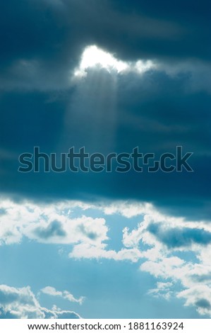 Rays of light shining down in the morning