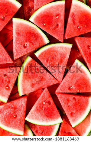 Juicy, Fresh Sliced Watermelon Wedges Royalty-Free Stock Photo #1881168469