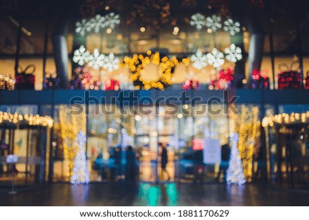 Abstract blur and defocus shopping mall in department store interior for background.
