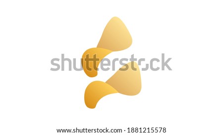 Potato chips vector illustration. Heap, salt