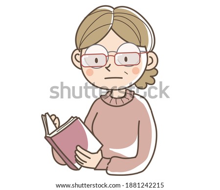 A woman wearing double reading glasses - Unique image