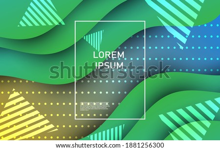 vector Gradient green curve pattern On the background with triangles. Used for various jobs such as advertisements, flyers, book covers, etc.