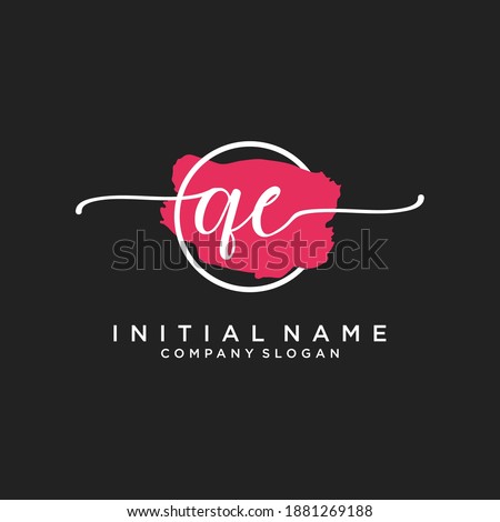 Initial QE beauty monogram and elegant logo design, handwriting logo of initial signature, wedding, fashion, floral and botanical with creative template.