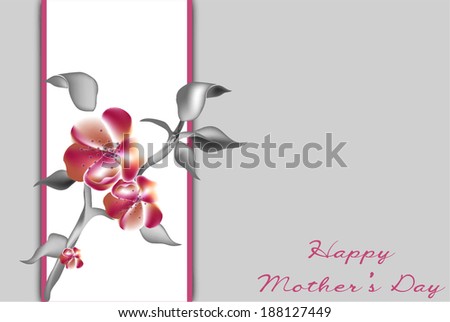 Floral white striped mothers day card