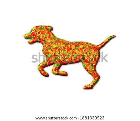 Dog Jellybeans Yummy sweets Colorful jelly, 3d illustration