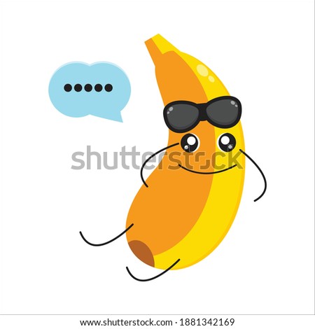 Illustration of cute tropical banana mascot
