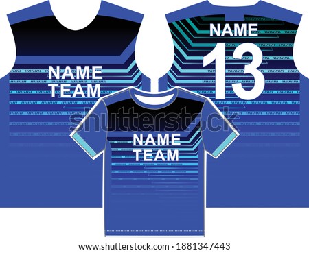 Geometric fabric textile for Sport t-shirt, jersey mockup for . uniform front and back view.  Baground