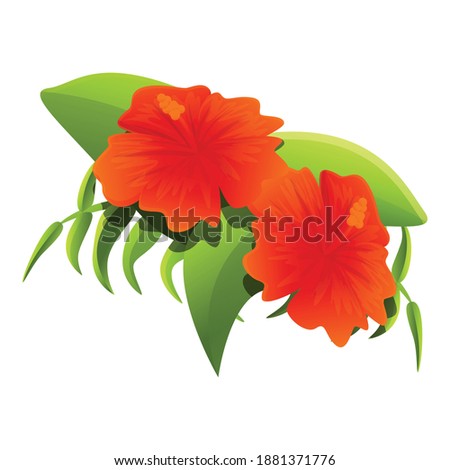 Garden hibiscus icon. Cartoon of garden hibiscus vector icon for web design isolated on white background