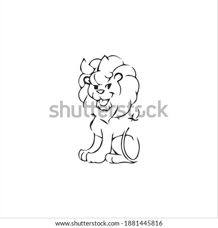 Color page lion line art
