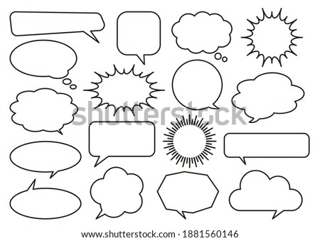 Speech bubbles, icons set, simple style Vector illustration.