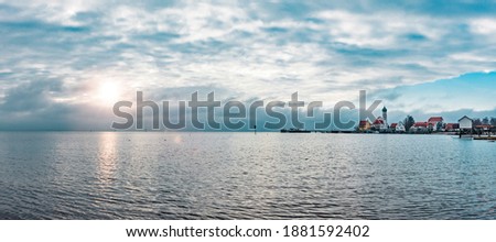 Panorama of the Wasserburg peninsula in Lake Constance