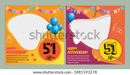 51 years anniversary celebration logo vector template design